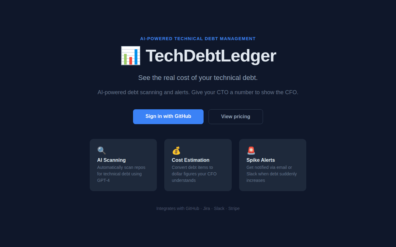 tech-debt-ledger screenshot